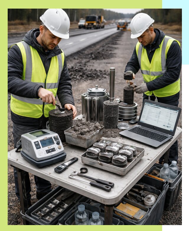 Сертификация асфальта: испытания и подтверждение в Зиме