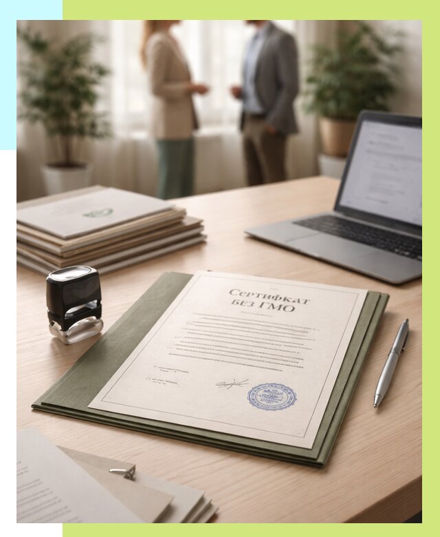 Сертификат без ГМО в Зиме от 7671 р. оформить срочно Алешин-Зма